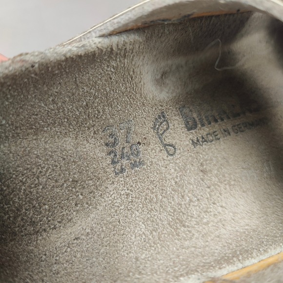 Birkenstock Arizona Sandals Womens 37 US 6 Stone Silver Metallic Slides Boho - Picture 7 of 9